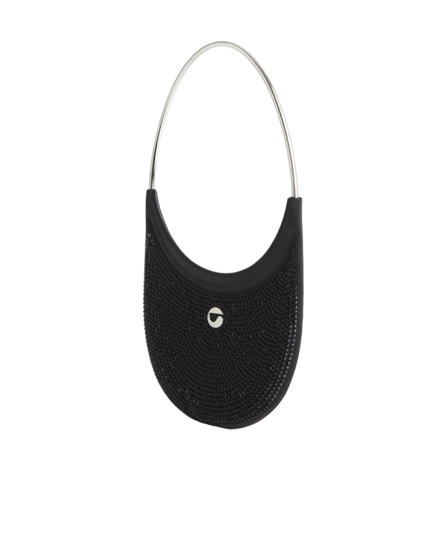 Shop Coperni Ring Swipe Embellished Zip-up Tote Bag In Black