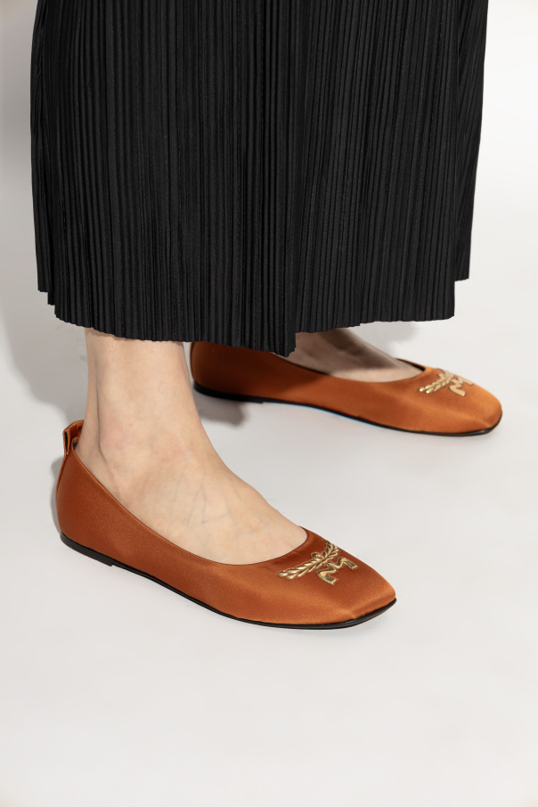 Mcm Ballerina Shoes In Econyl In Brown