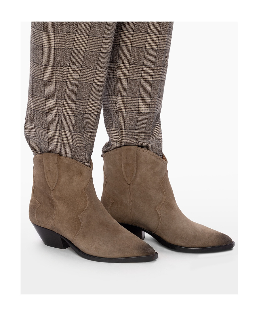 Isabel Marant Taupe Brown Calf Leather Texano Style Boots In Brown