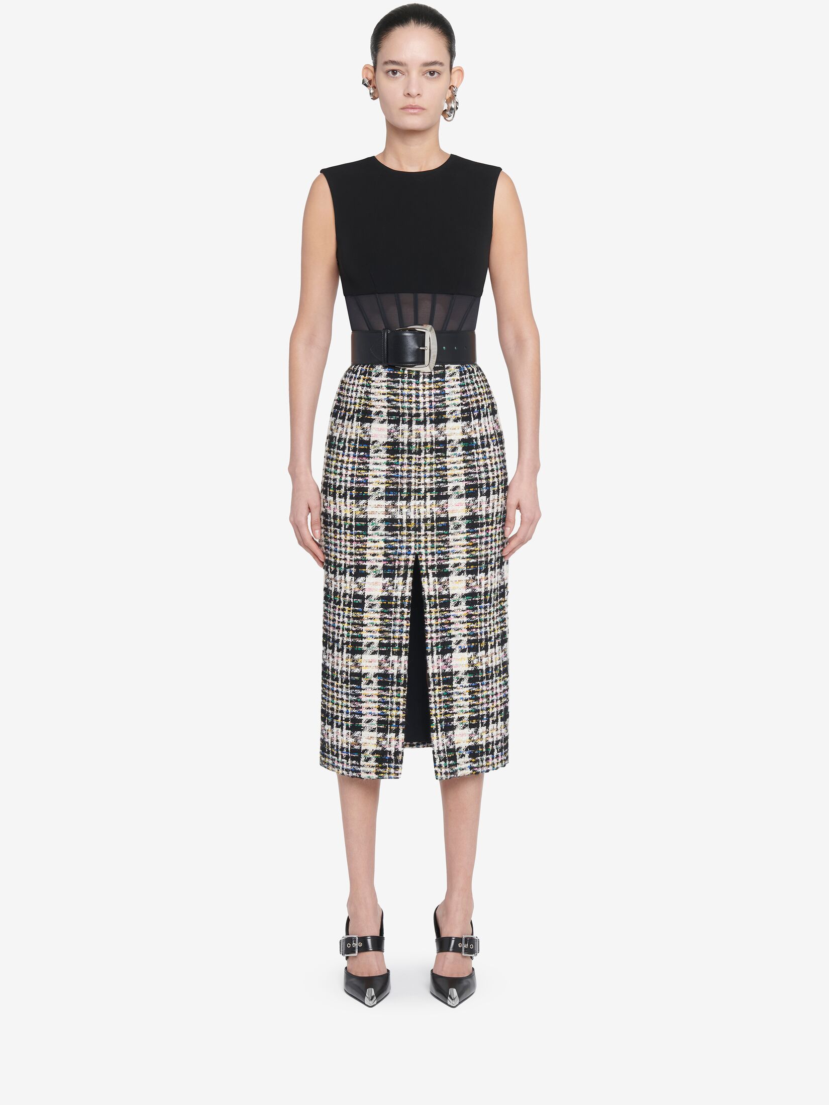 Alexander Mcqueen Midi Skirt In Black