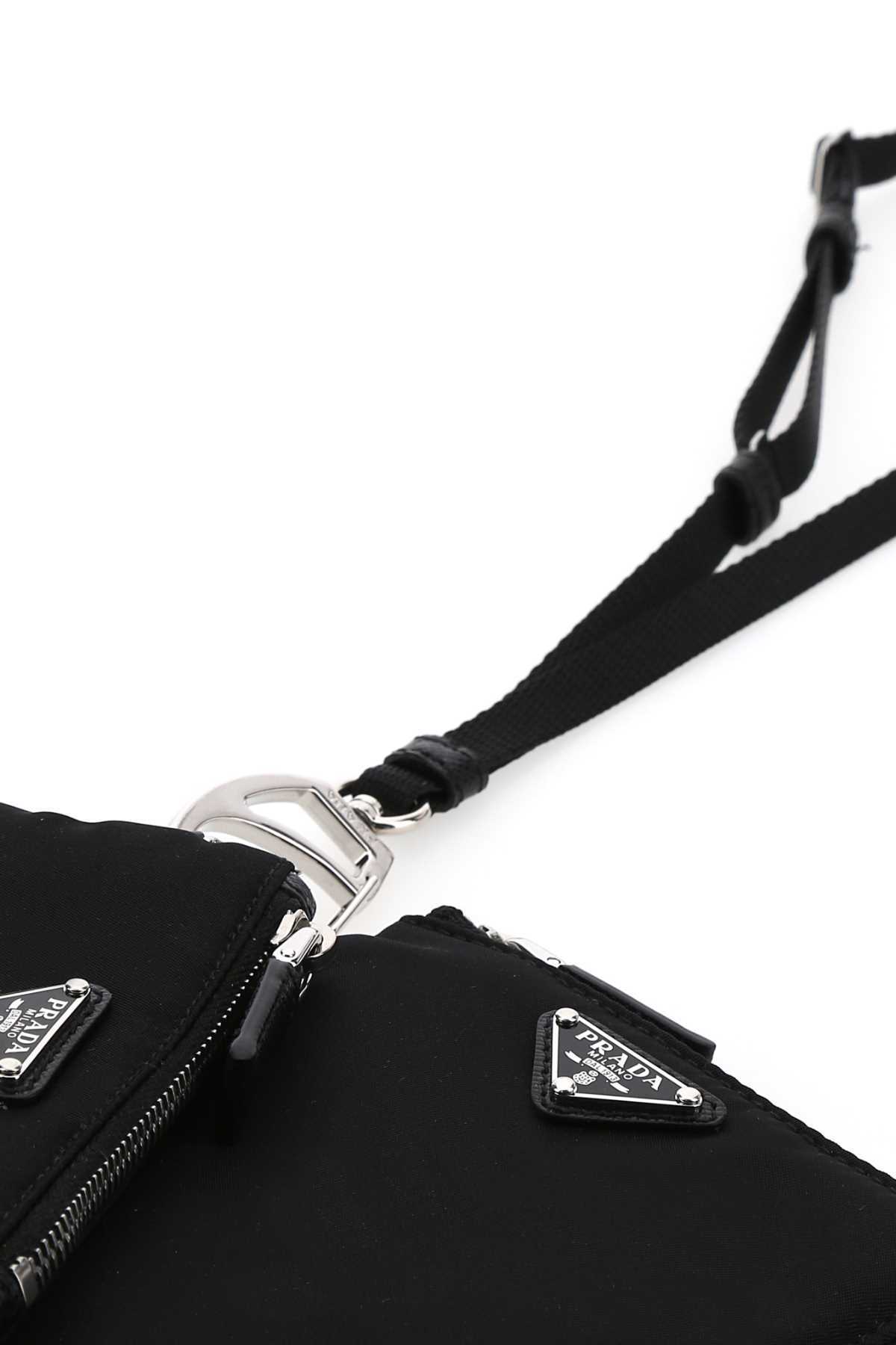 Prada Re-nylon Lanyard Pouches In Black