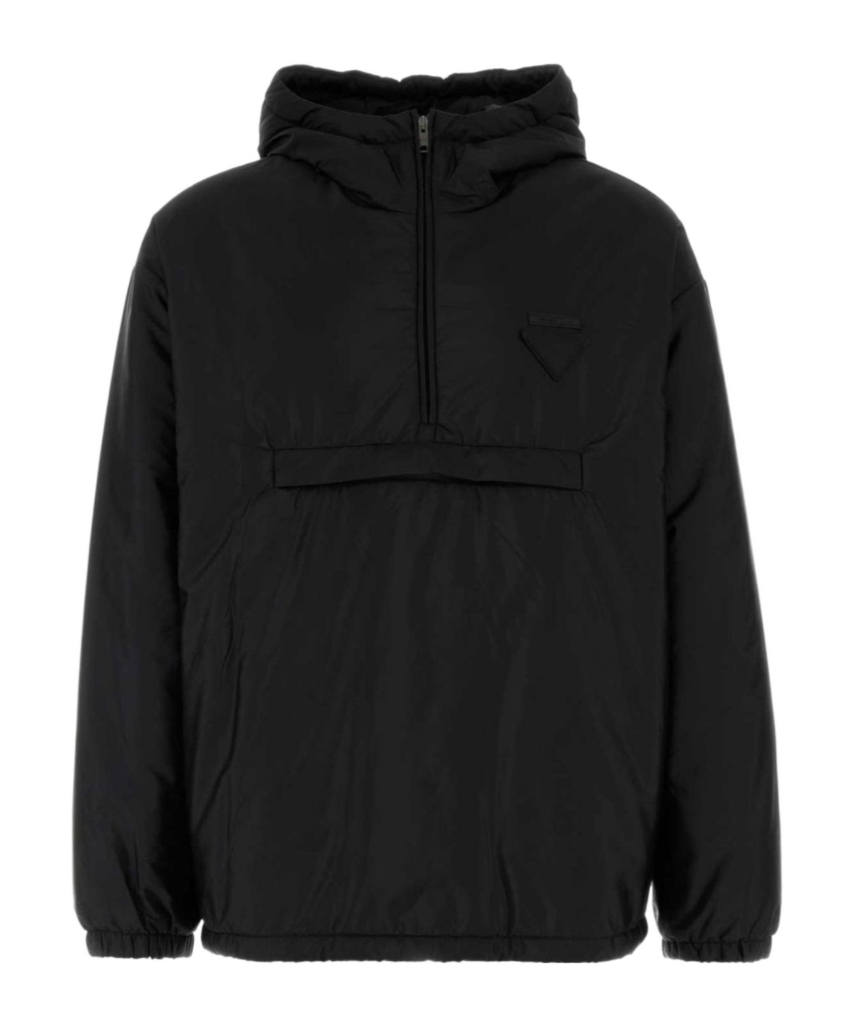 Prada Nylon Padded Jacket Elastic Cuffs In Black