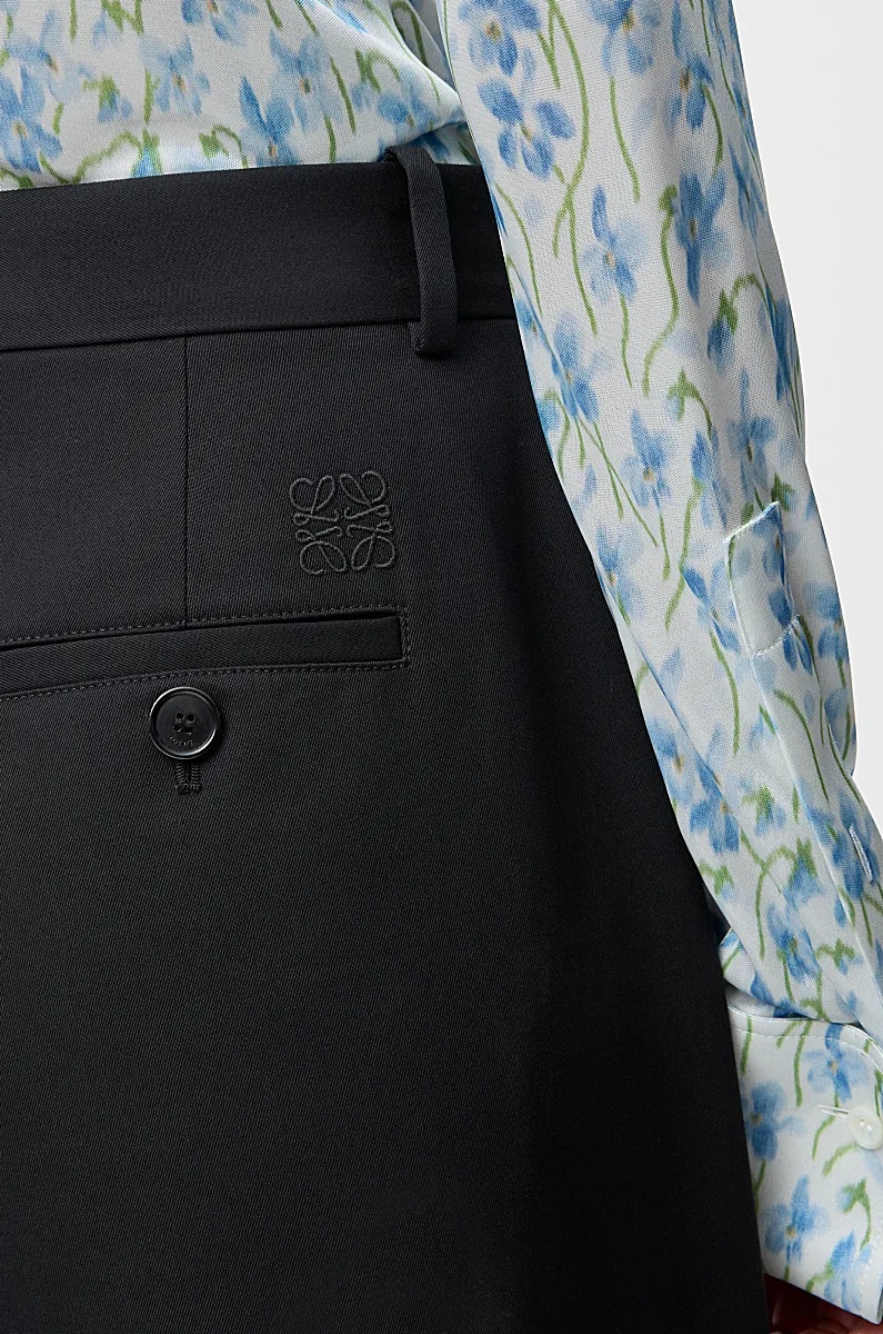 Loewe Barrel Trousers In Cotton And Silk In Black