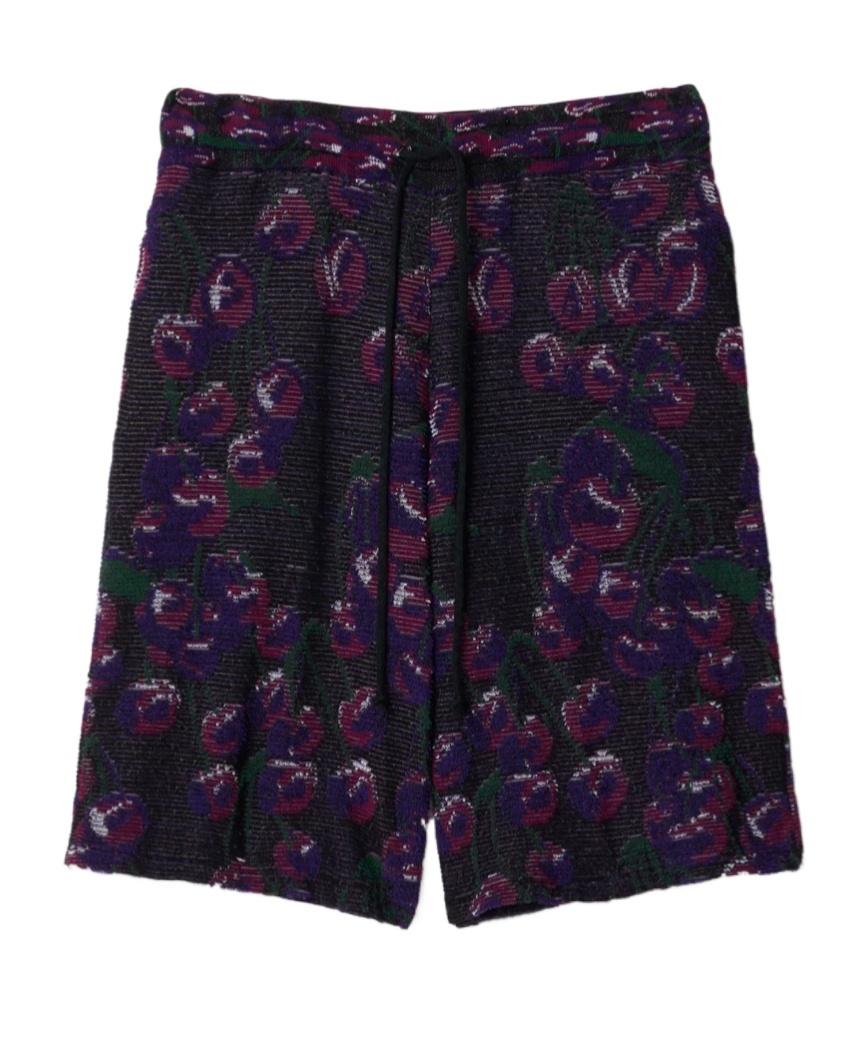 Burberry Patterned Intarsia-knit Cotton-blend Shorts In Black