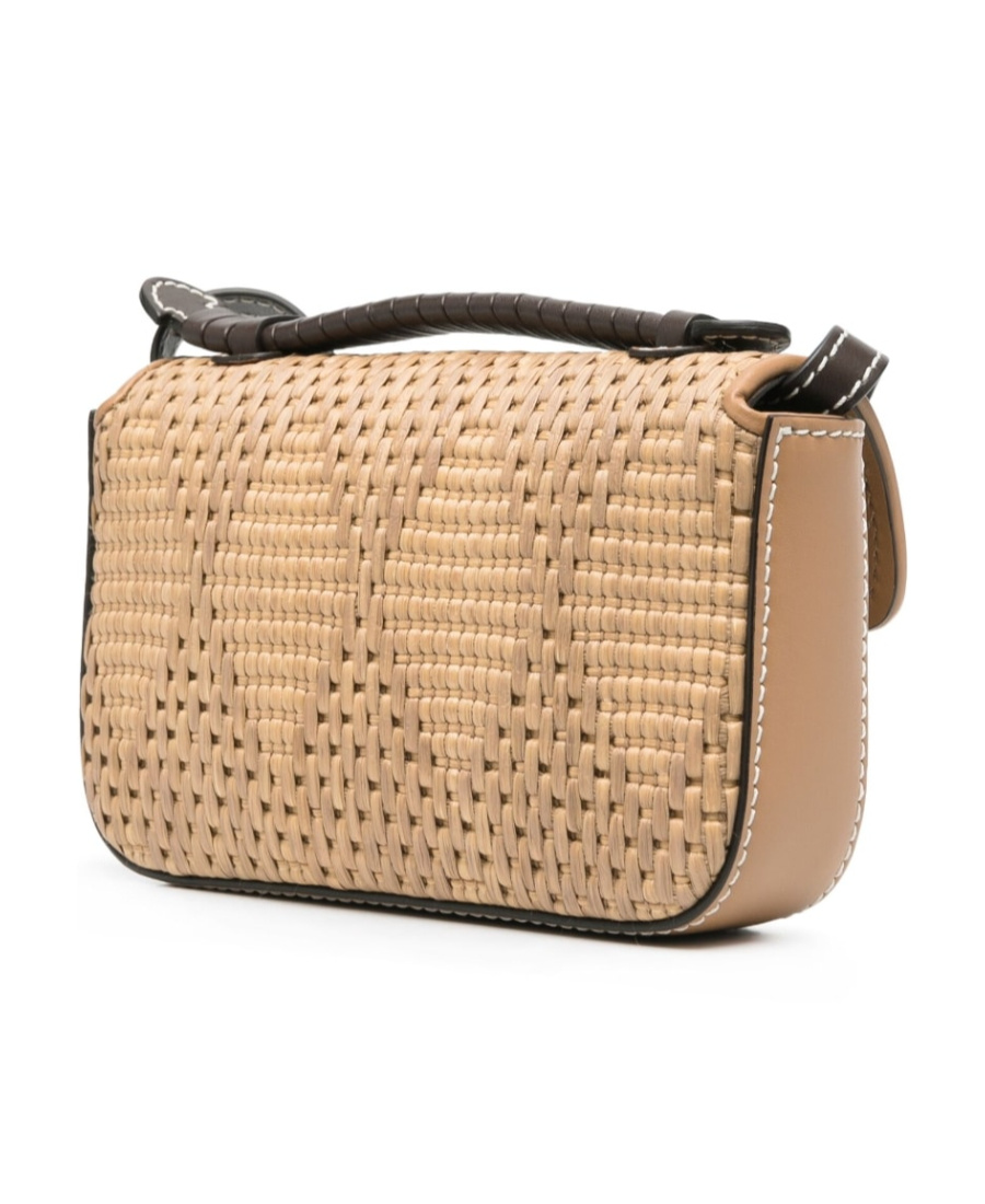 Balmain Mini B-buzz Woven Tote Bag In Nude