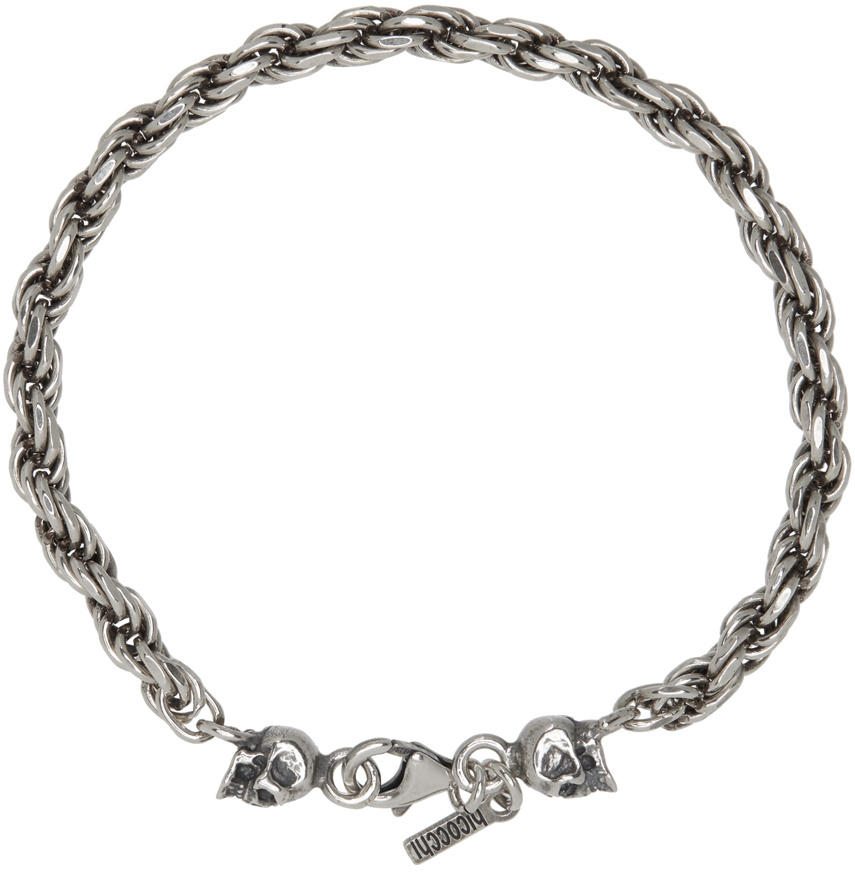 Emanuele Bicocchi Exclusive Sale Of Silver Rope Chain Bracelet In Gray