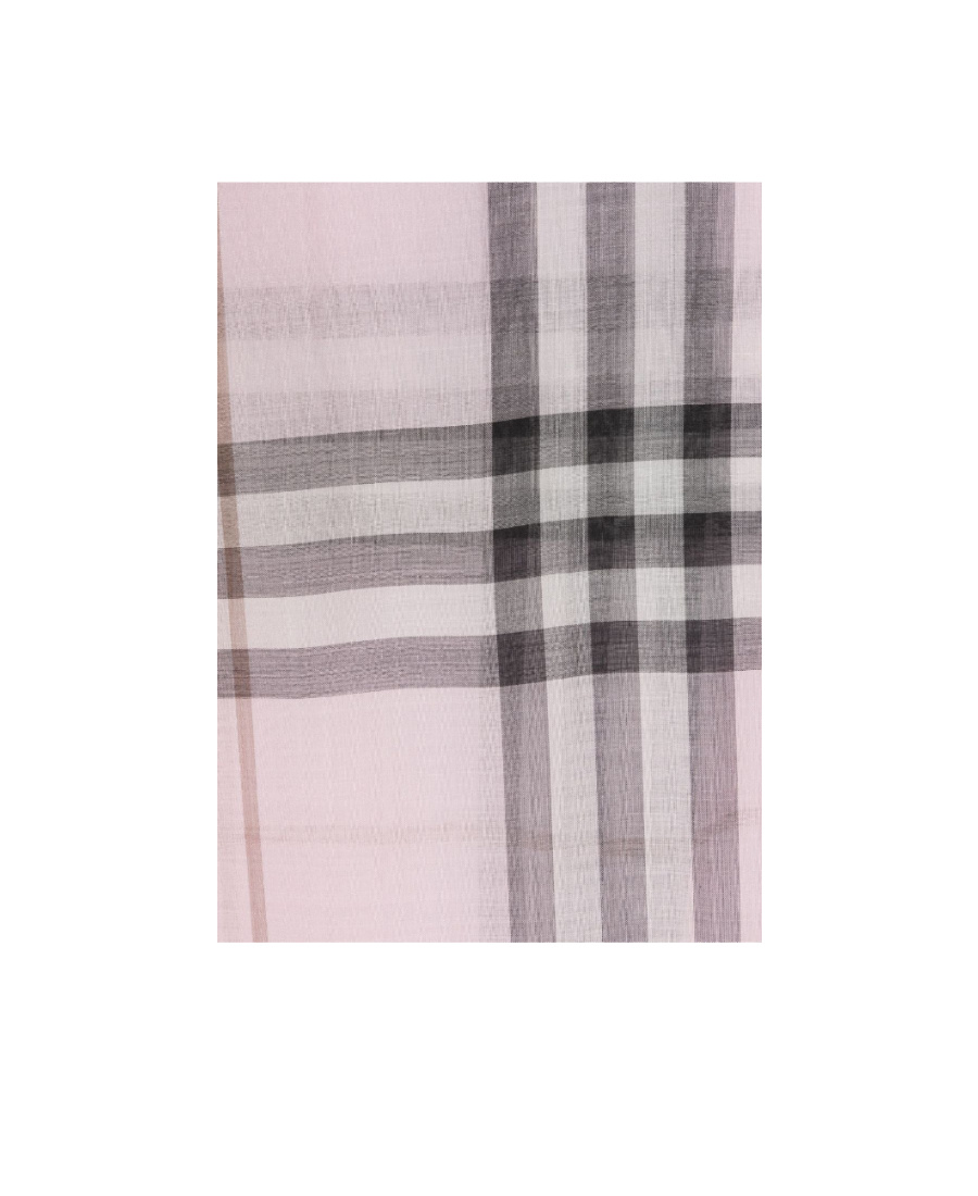 BURBERRY CHECK-PRINT WOOL-SILK SCARF 