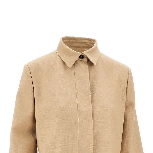 Msgm Long-sleeved Casual Jacket In Nude