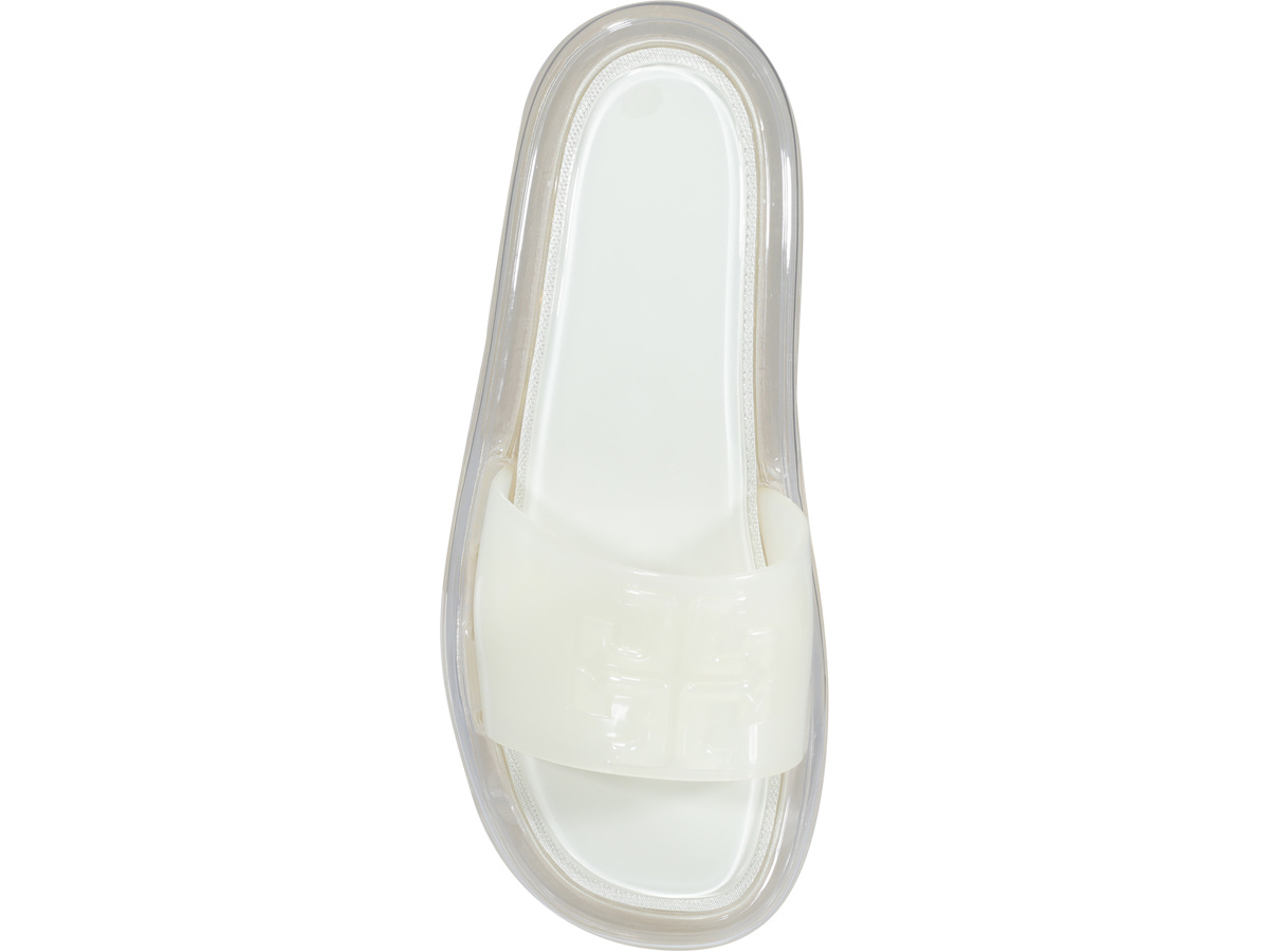 Tory Burch Transparent Sole Slides In White