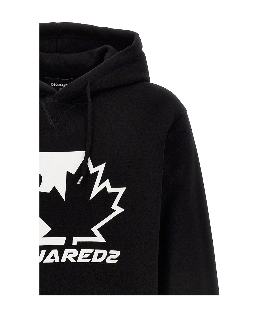 Dsquared2 Printed Hoodie In Black