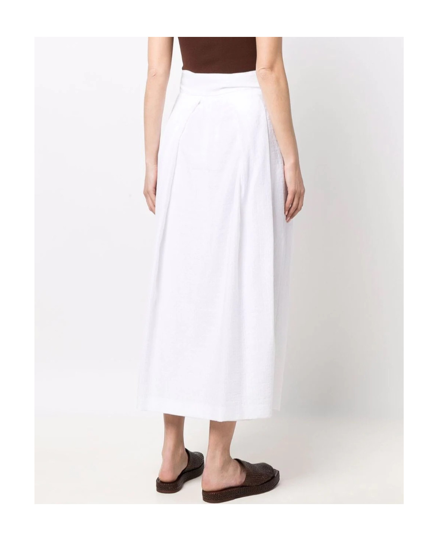 Fabiana Filippi Belted Cotton Midi Skirt In White