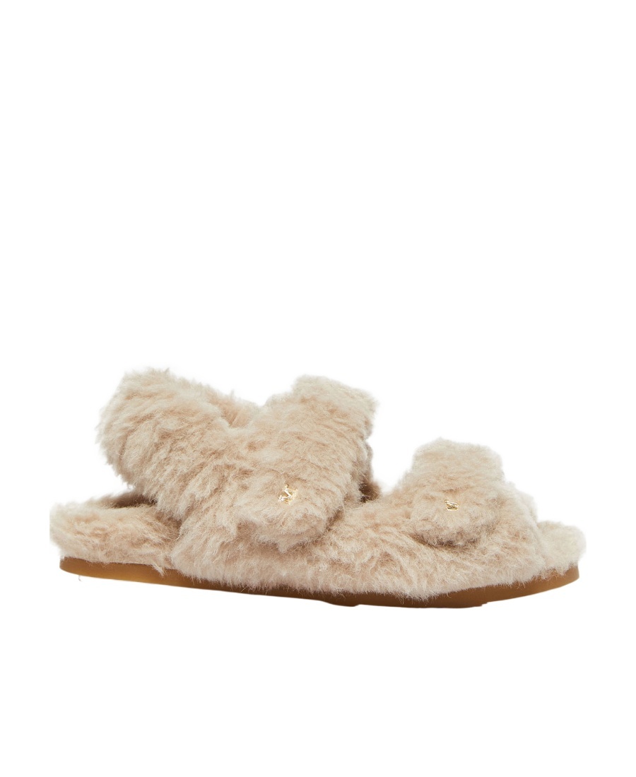 Max Mara Teddy Touch-strap Slippers In Nude
