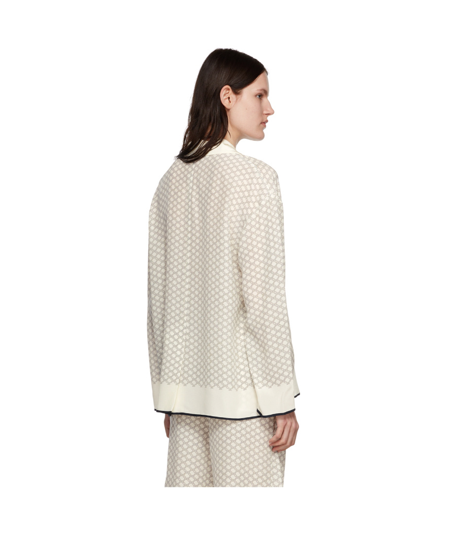 LOW CLASSIC MONOGRAM-PATTERN BUTTON-UP SILK SHIRT