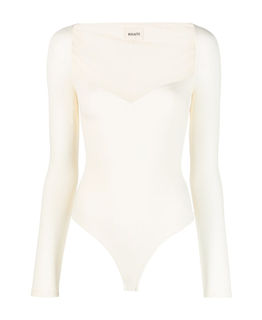 Khaite The Mara Sweetheart-neck Bodysuit In White