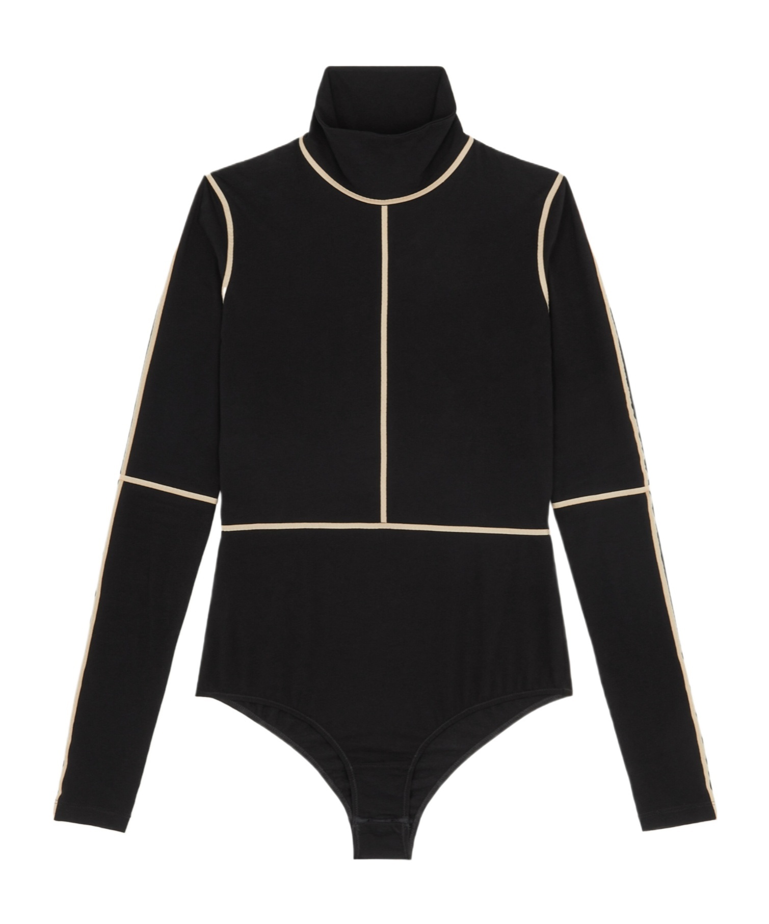 Mm6 Maison Margiela High-neck Panelled Bodysuit In Black