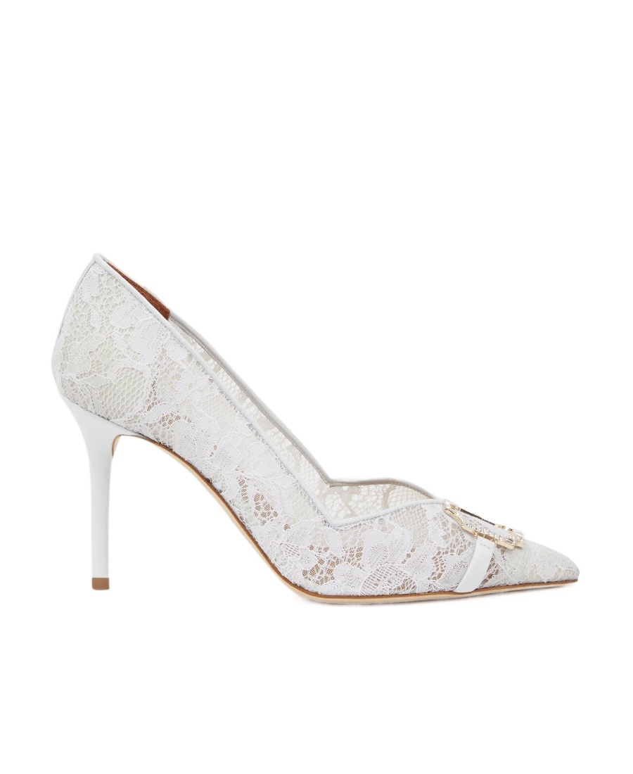 Malone Souliers Logo High Heels In White