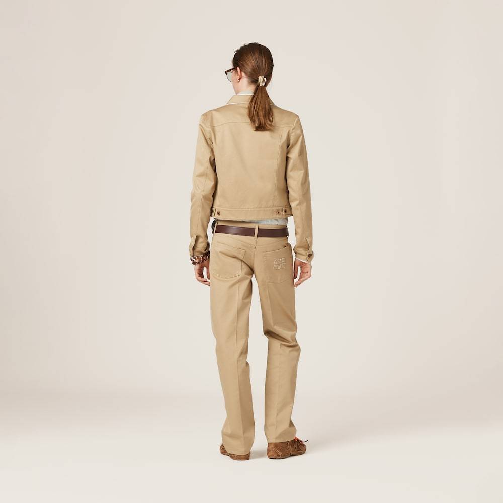 Miu Miu Twill Casual Pants In Nude