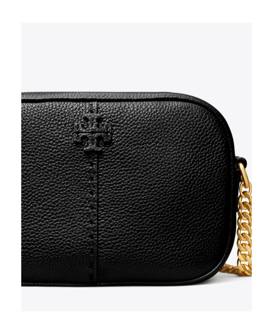 Tory Burch Mcgraw Leather Camera Bag In Black