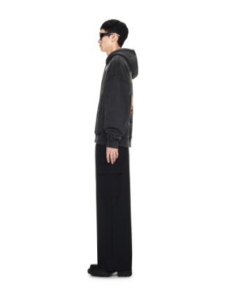 Off-white Brushed Cotton Skate-fit Bacchus Printed Hoodie In Black