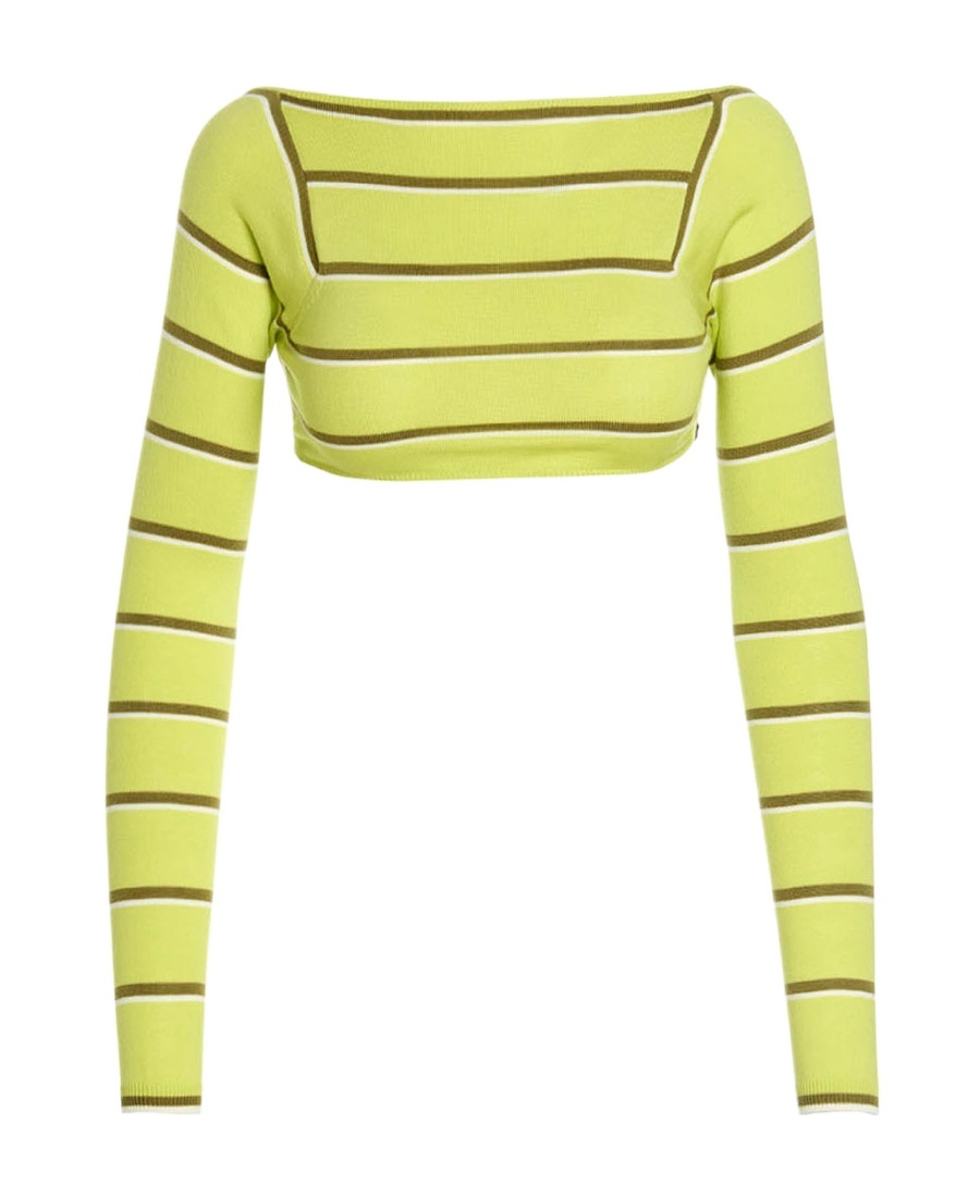 Pucci Woman Top Lime Green Size M Wool, Silk In Yellow