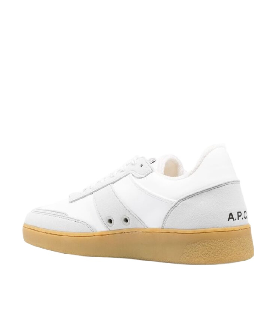 A.p.c. Two-tone Synthetic Leather Plain Sneakers In White