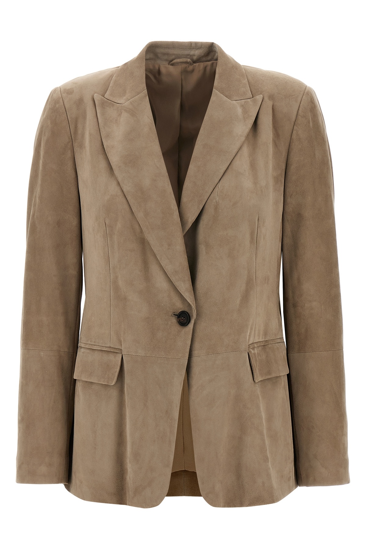 Brunello Cucinelli Single-breasted Blazer Button Notch In Brown