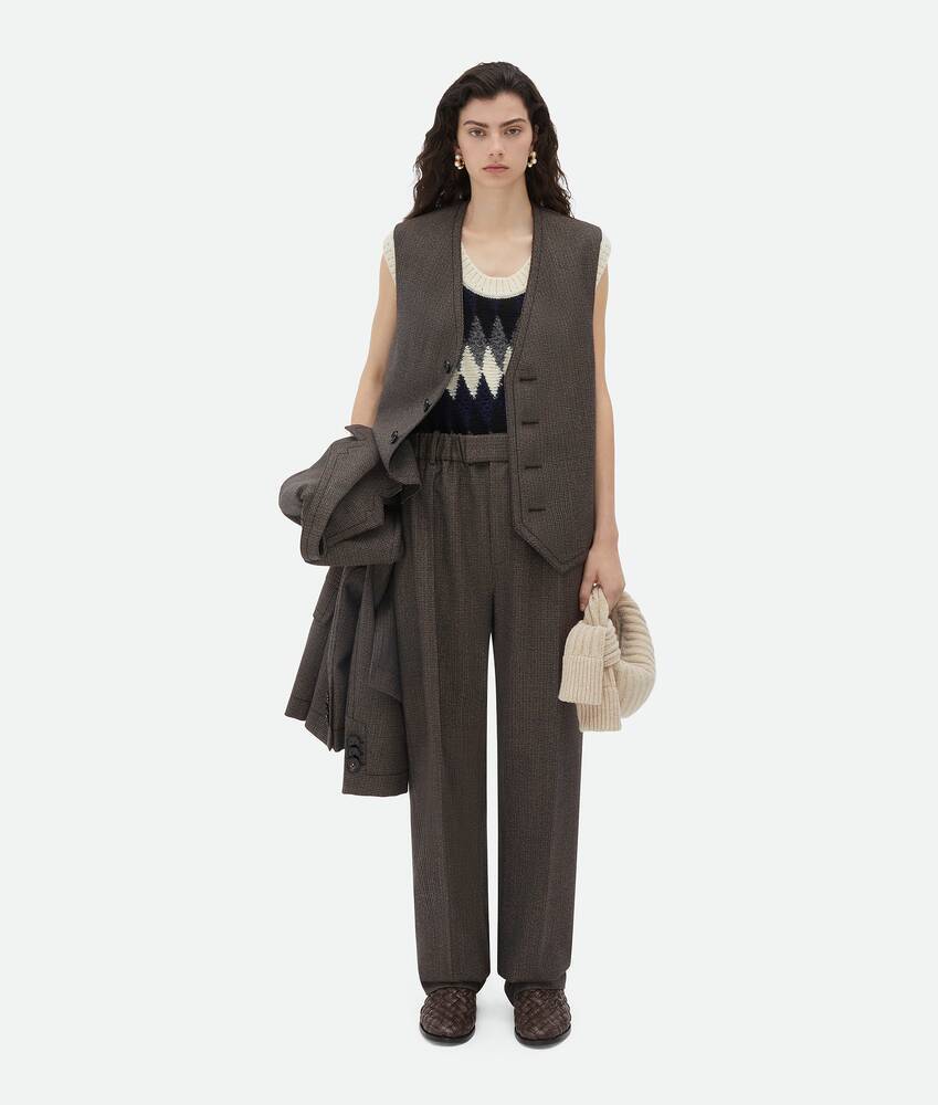 Bottega Veneta Houndstooth-pattern Waistcoat In Black