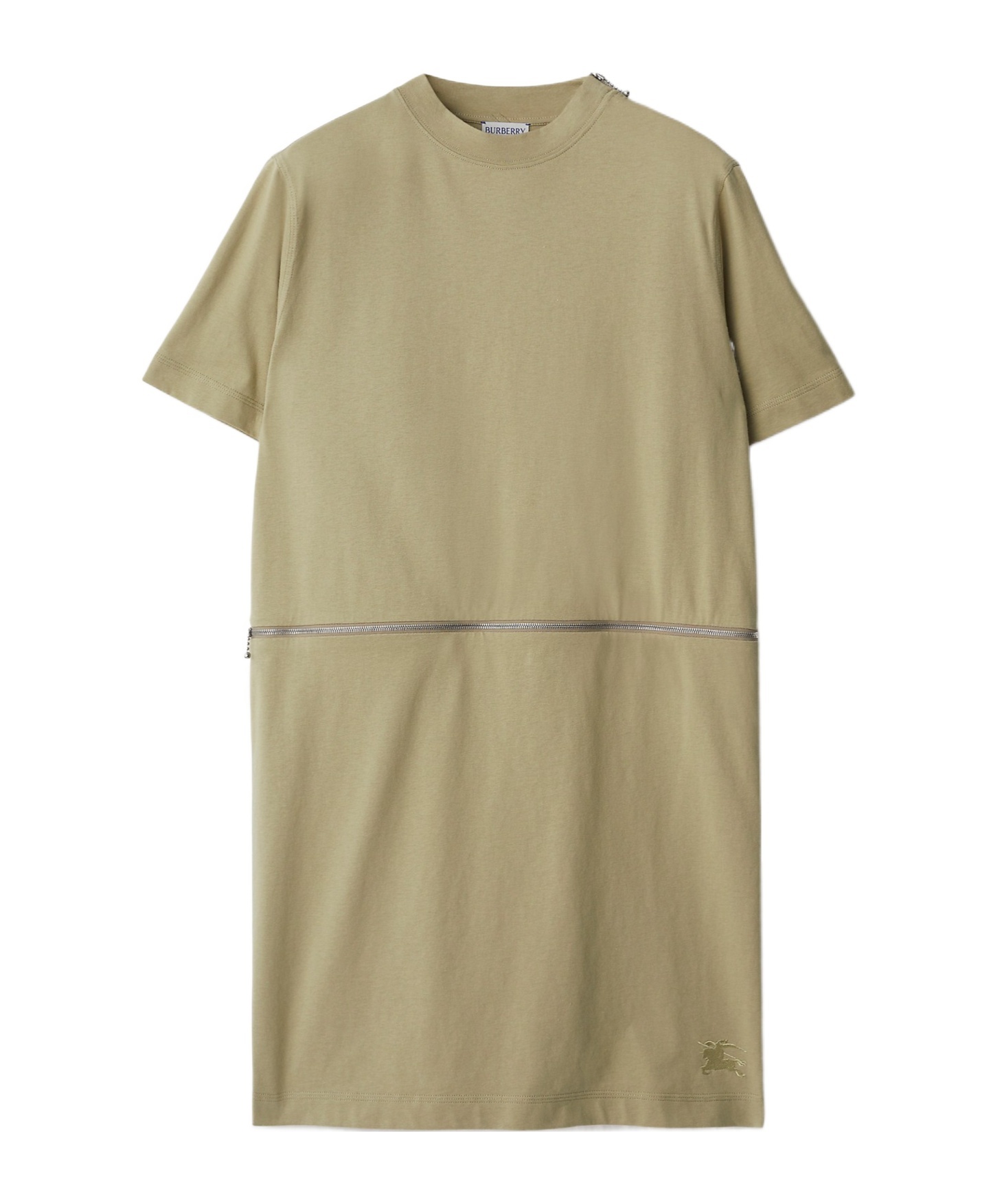Burberry Logo-embroidered Cotton Dress In Brown