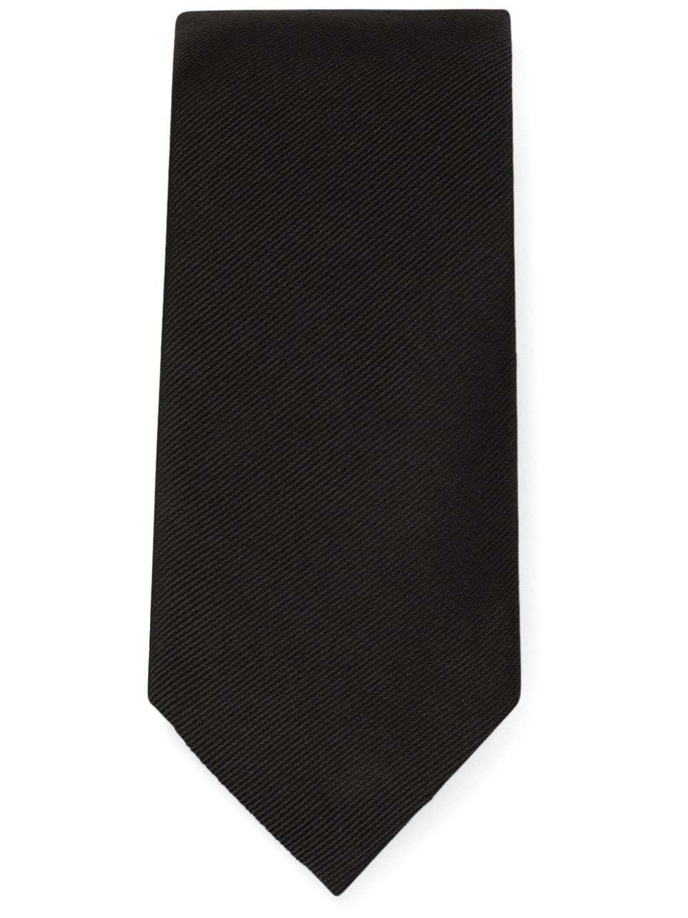 Dolce & Gabbana Textured Silk Tie In Black