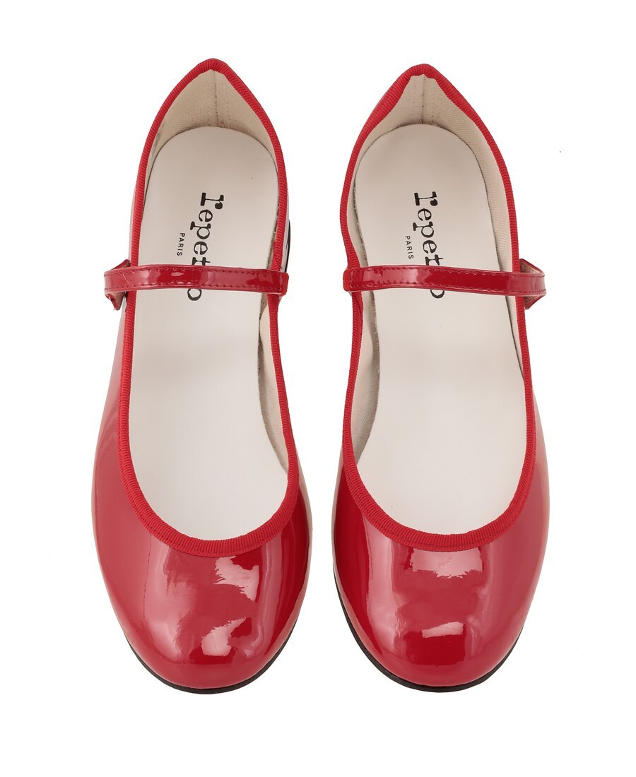 Repetto 30mm Rose Patent Leather Mary Jane Heels In Red