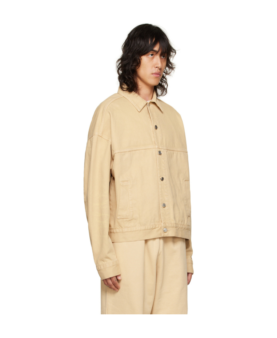 We11 Done Logo Denim Jacket In Nude