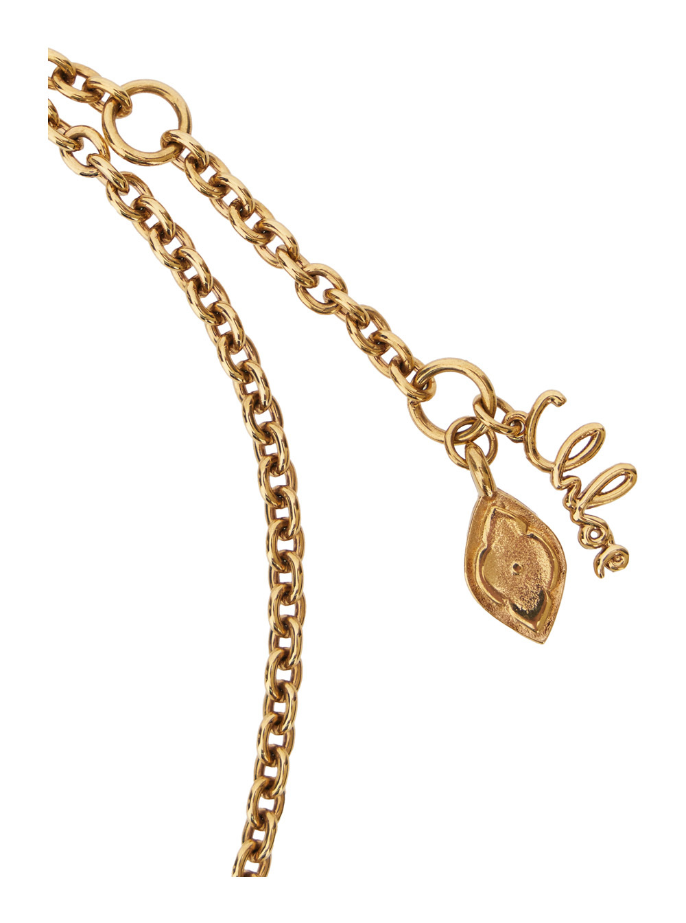 Chloé Metallic Necklace With Rear Claw Clasp Closure And Pendant In Brass Woman