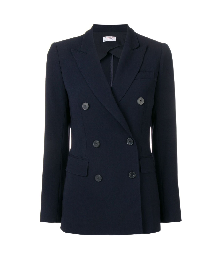 Alberto Biani Tailored Double-breasted Blazer With Notched Lapel In Black