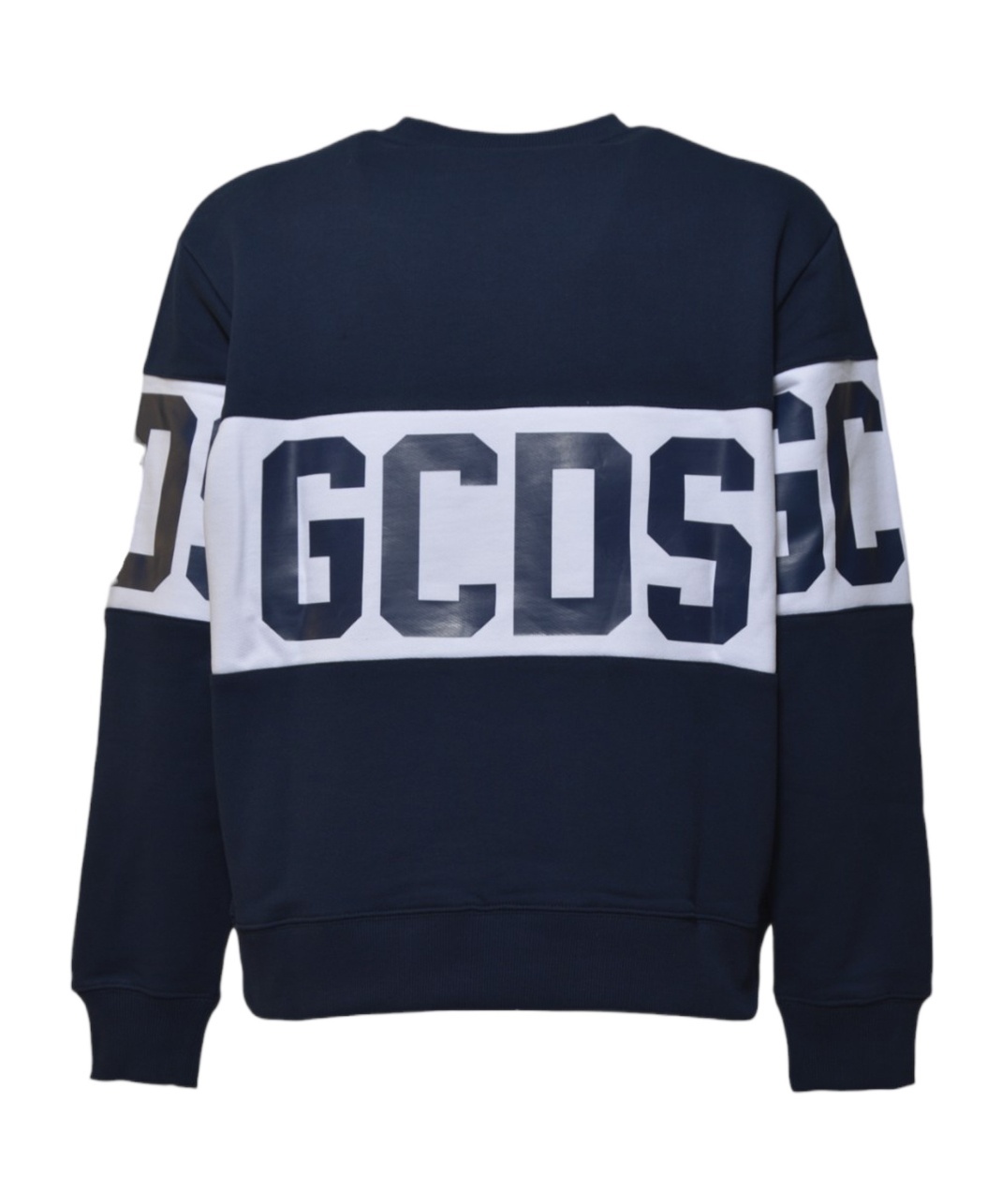 Gcds Cotton Sweatshirt With Contrasting Logo Band In Black