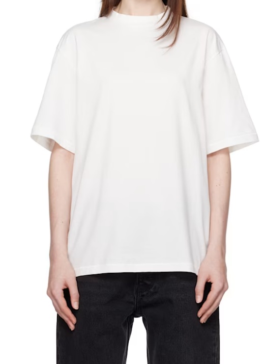 Aya Muse Plain Weave Knit T-shirt In White