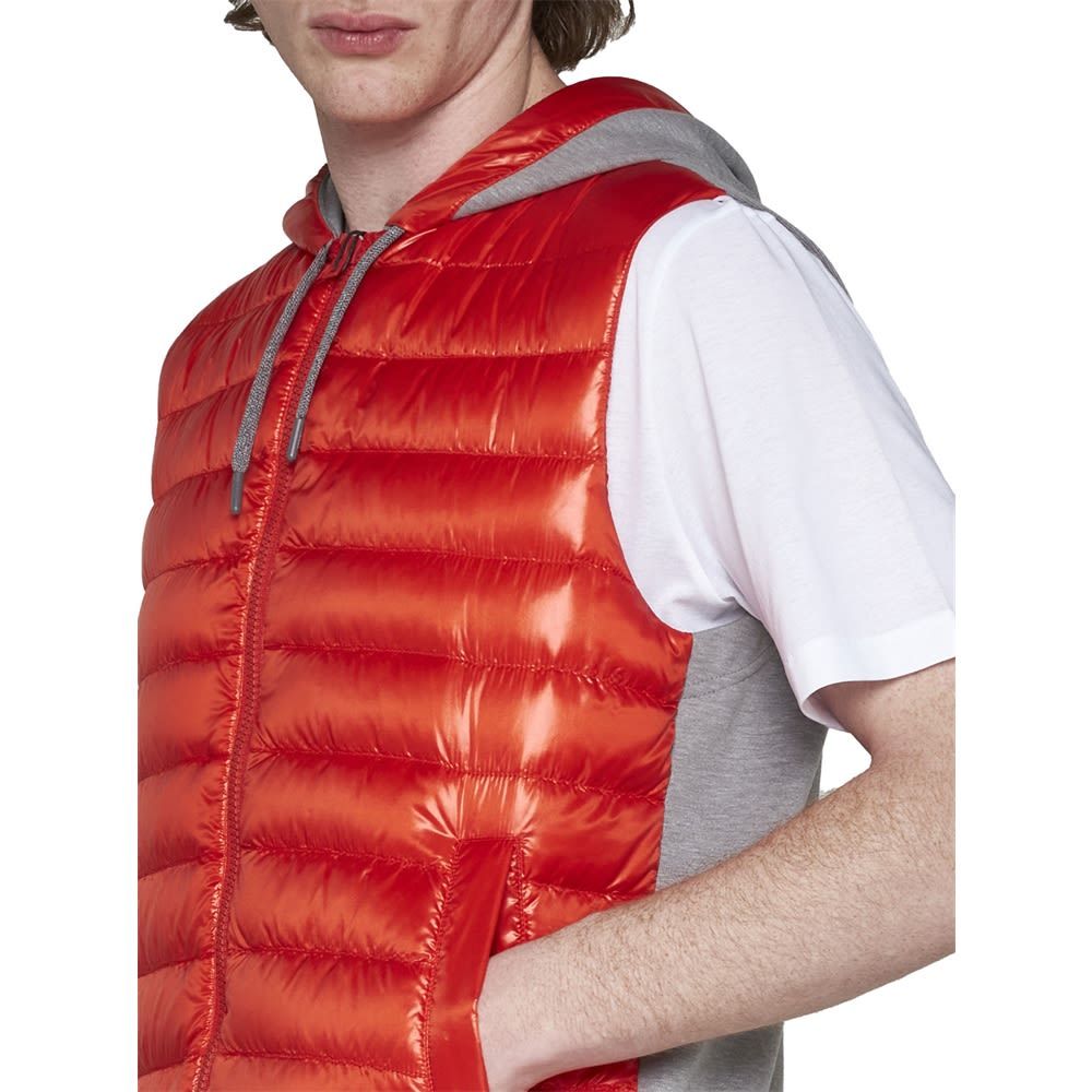 Herno Padded Hooded Gilet In Red