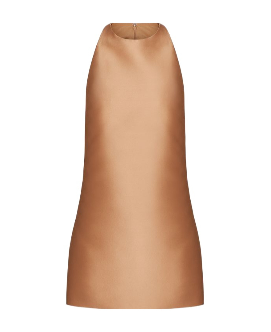 Valentino Sleeveless Silk-satin Minidress In Nude