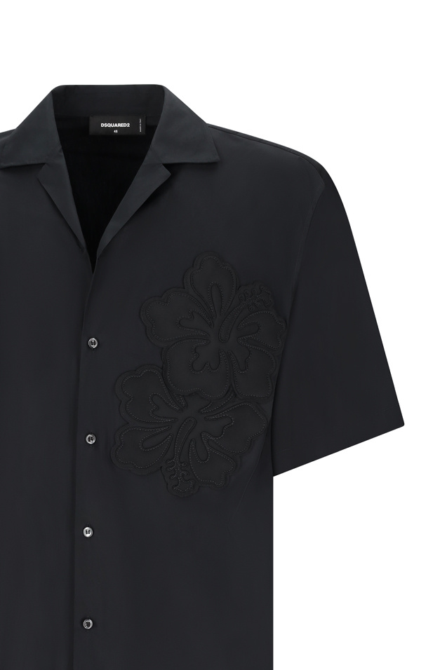 Shop Dsquared2 Embroidered-motif Shirt In Black