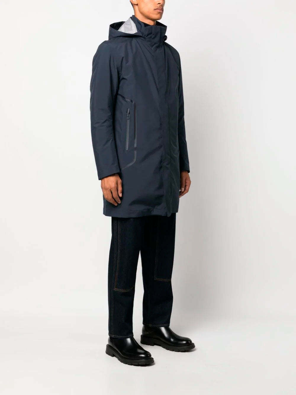 Herno Laminar Reversible Coat In Blue
