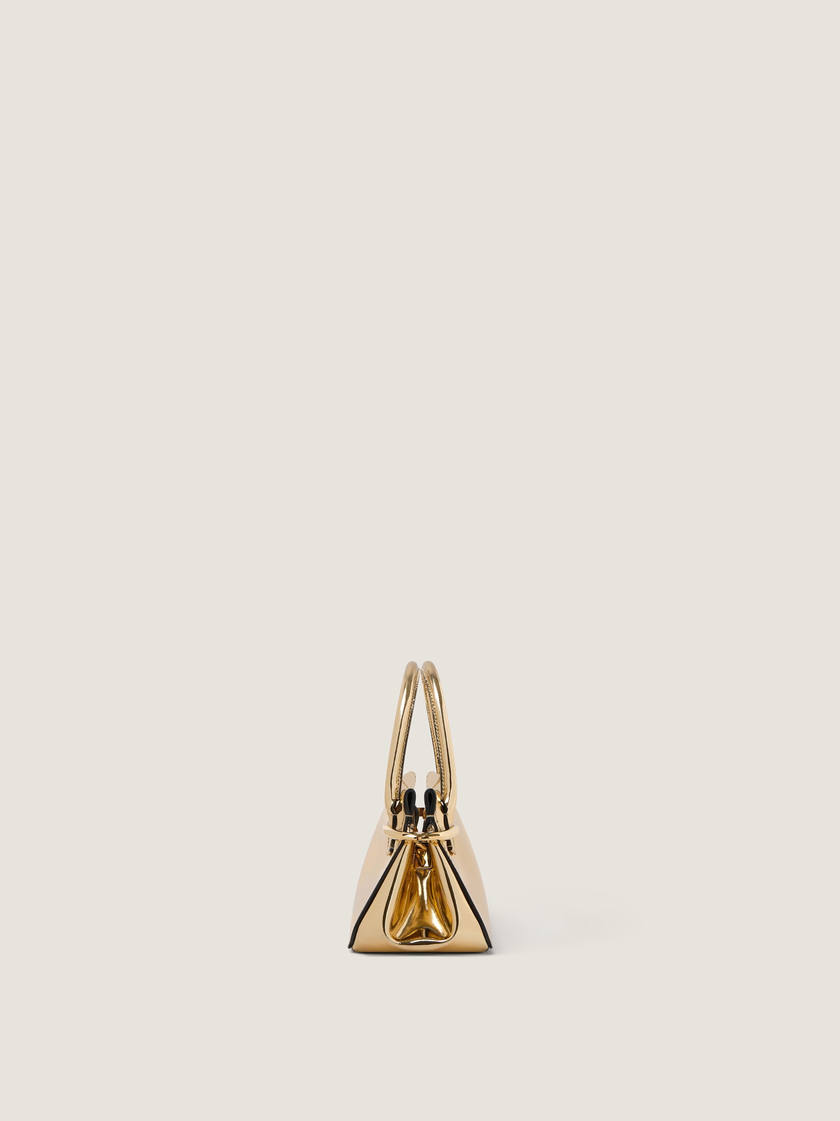 Givenchy Pinch Mini Shoulder Bag In Metallic Leather In Pink