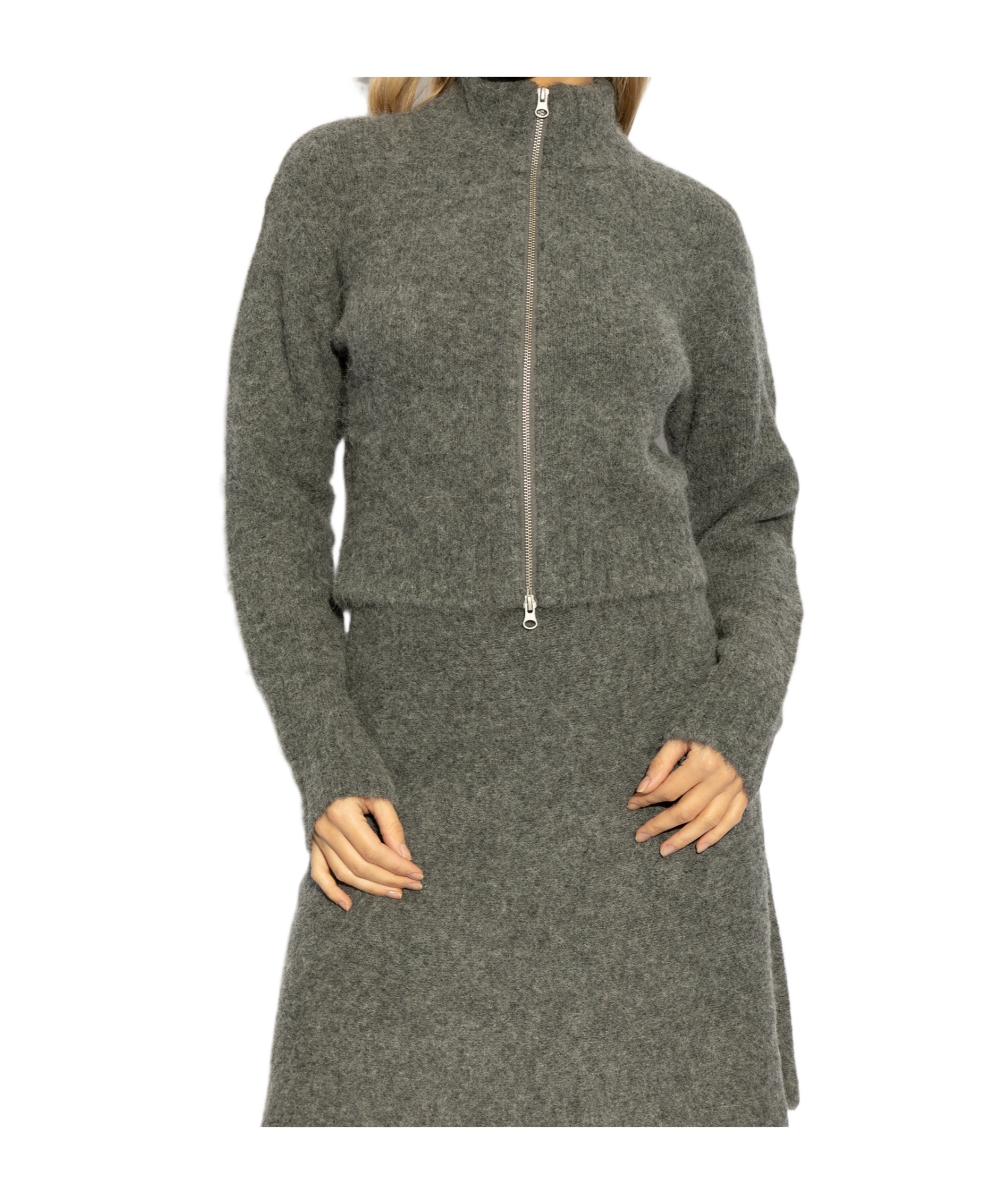 Samsoe & Samsoe Samsoe Samsoe Cozy Zip Knitwear In Green