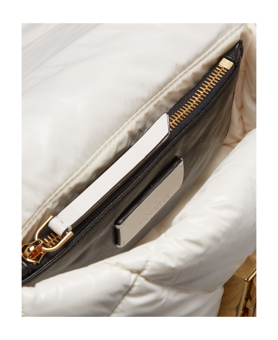 Moncler Puf Quilted Shoulder Bag In White