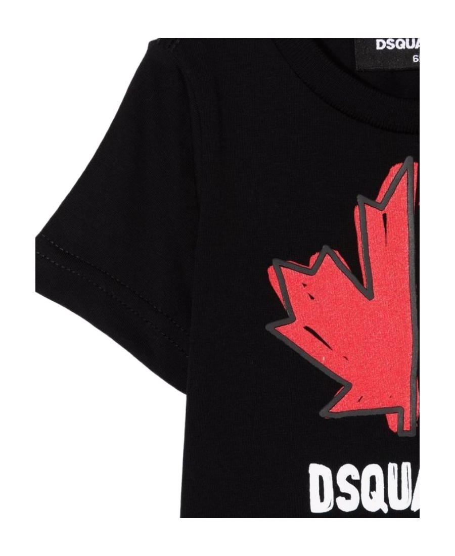 Dsquared2 Maple Leaf Printed T-shirt In Black