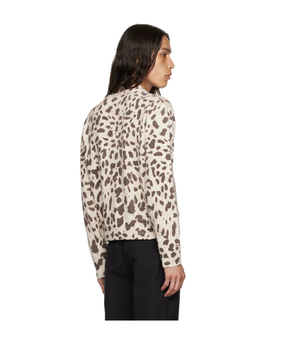 We11 Done Off-white Y-neck Cardigan In Nude