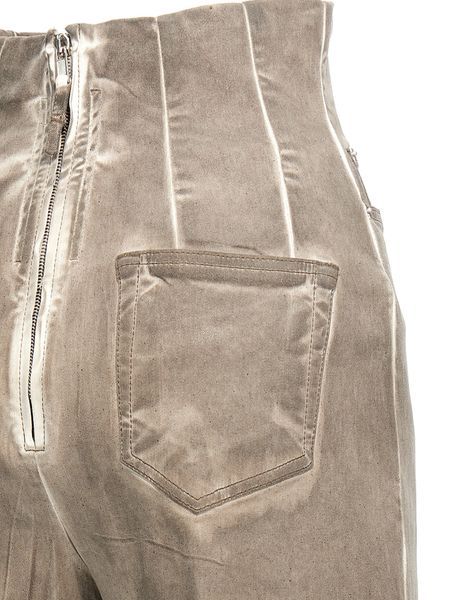 Rick Owens Drkshdw High Waist Wide Leg Trousers With Pockets In Gray