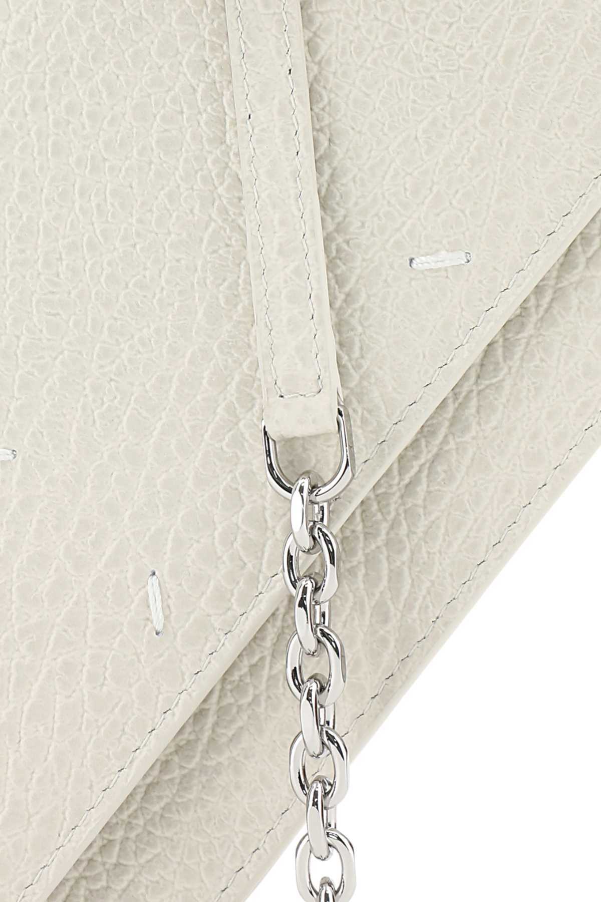 Maison Margiela Four Stitches Leather Shoulder Bag In Gray