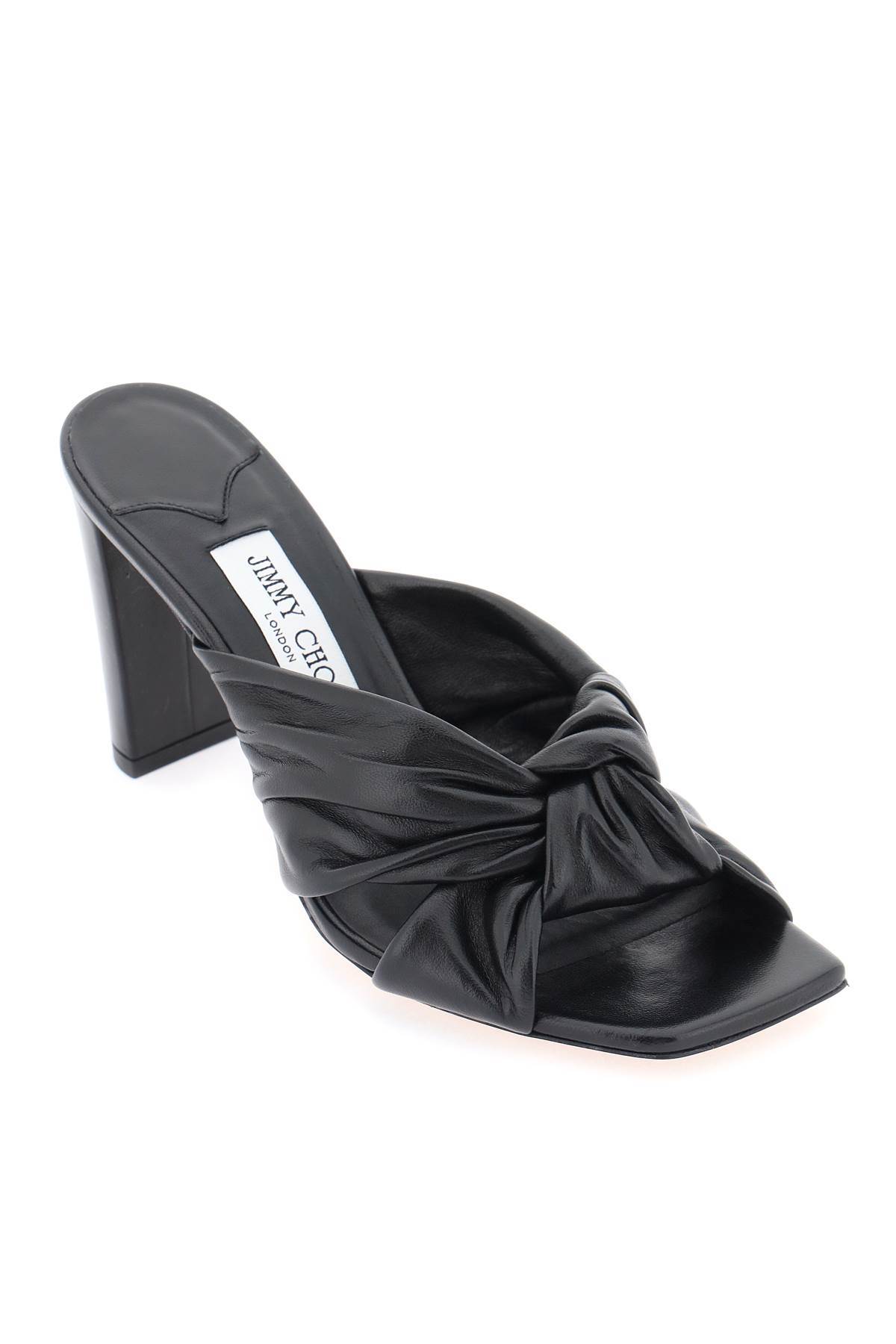 Jimmy Choo Avenue 85mm Leather Sandals In Black