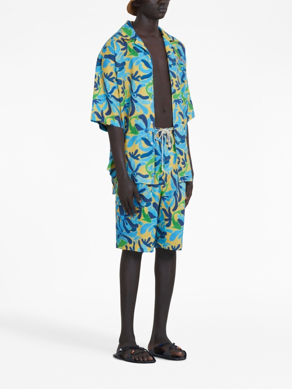 Marni No Vacancy Inn Bermuda And Short Multicolor In Blue
