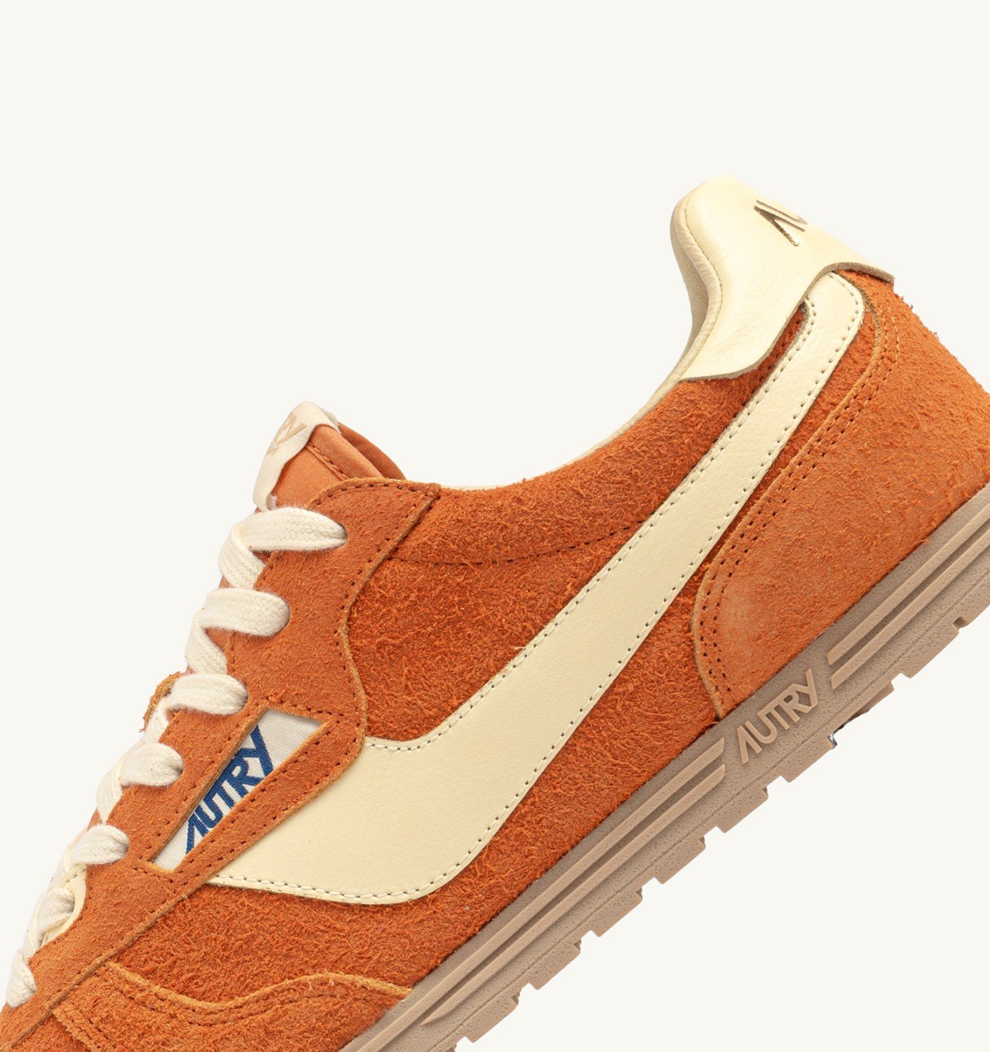 Autry Low Top Suede Sneakers With Contrast Sole In Brown