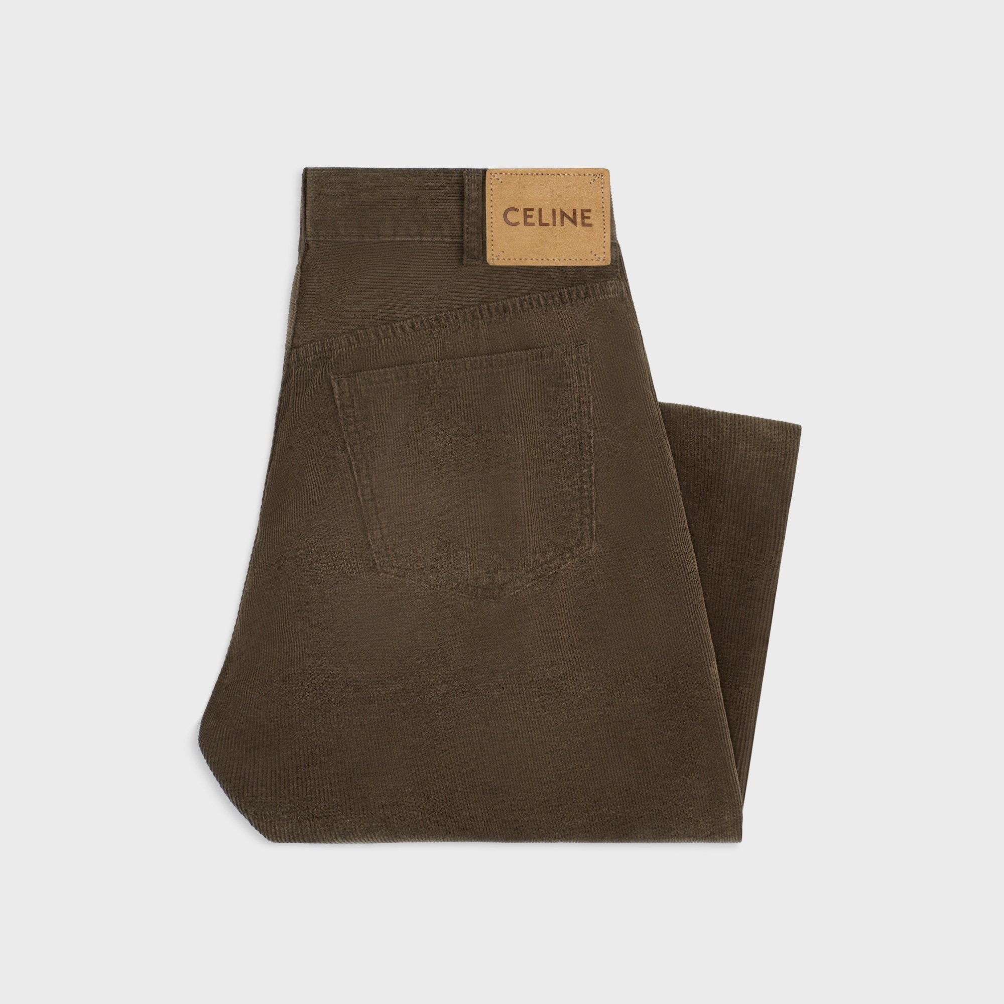 Celine Wesley Jeans In Corduroy In Brown